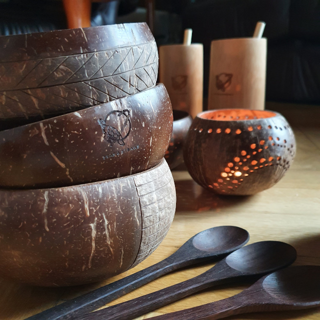 Large Bamboo Cups - Coconut Bowls