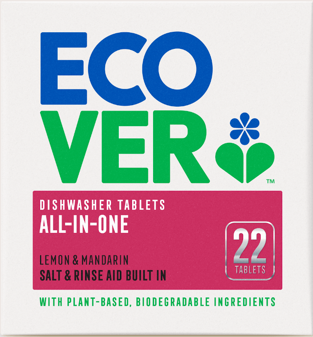 The EcoVer dishwasher tabs are plastic-free and safe for the environment. Photo: © www.ecover.com