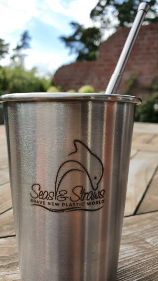 Stainless steel cup and straw. Perfect match. Photo: ©Seas & Straws
