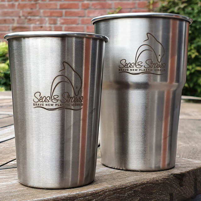 My Enviro-Cups, branded with my Seas & Straws logo. Photo: ©Seas & Straws