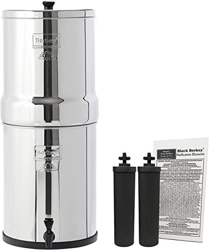 A stainless steel water filter