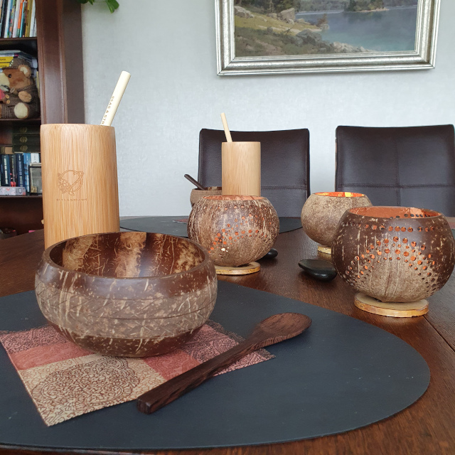 Large Bamboo Cups - Coconut Bowls