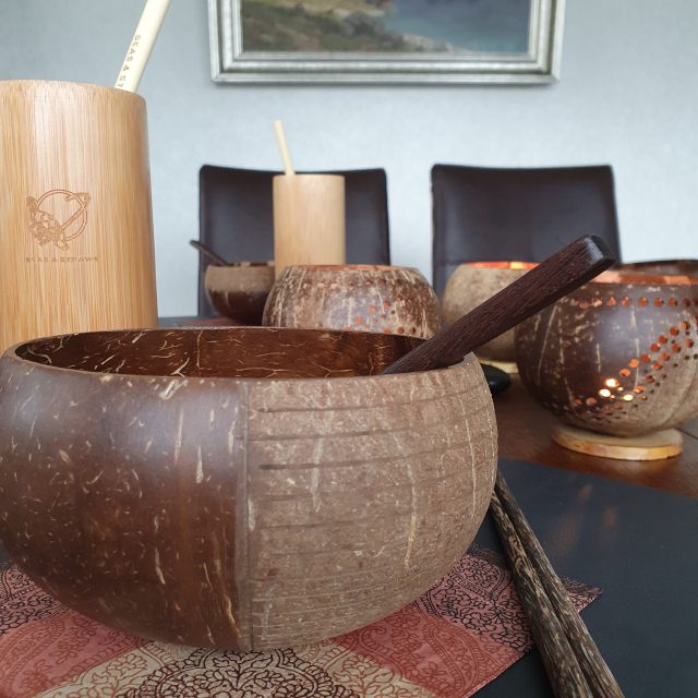 Large Bamboo Cups - Coconut Bowls