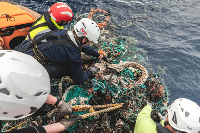 The Great Pacific Garbage Patch - Ghostnet Recovery. Photo: ©The Ocean Cleanup