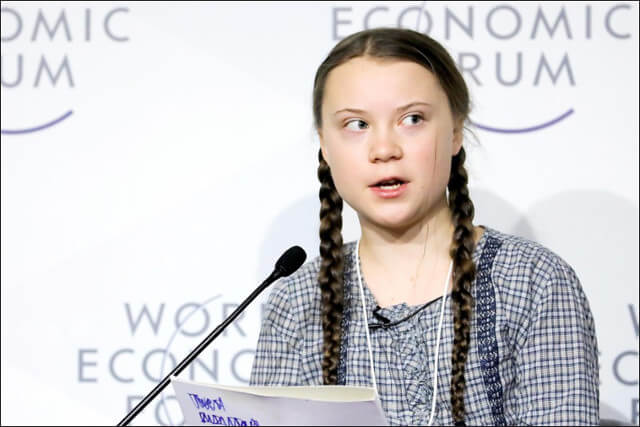 Greta Thunberg at the World Economic Forum in Davos