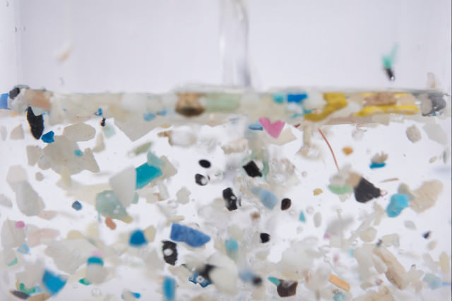 Microplastic in a water sample