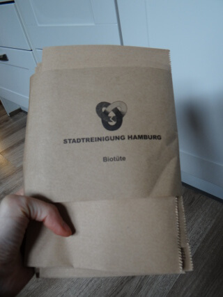 Paper garbage bags given out by the city of Hamburg