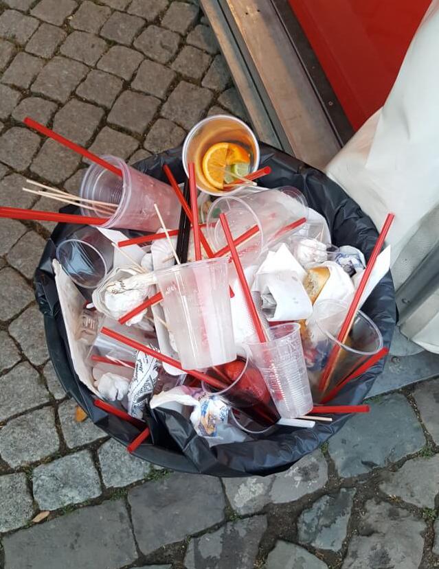 PLA plastic cups at a festival