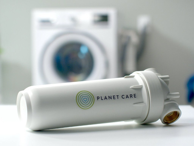 The PlanetCare microfiber filter is easy to install and filters 90% of fibers. Photo: ©planetcare.org