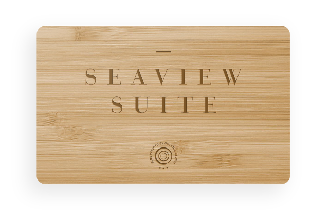A Sustainable Bamboo Key Card With The Blue Seal