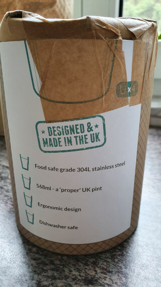 The Enviro-Cup logo with some instructions and features. Photo: ©Seas & Straws