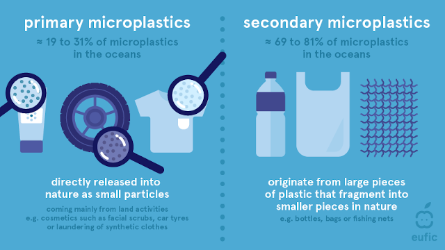 Primary vs secondary microplastics. Source: eufic.org