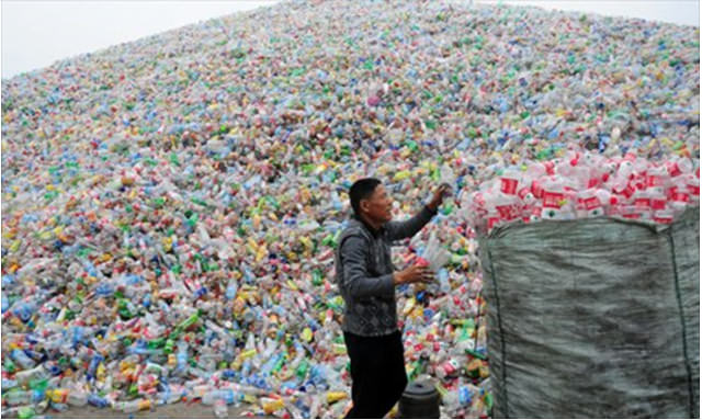 A mountain of plastic bottles