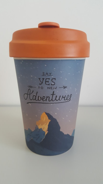 Bamboo Cup 'Say Yes to New Adventures'. Photo: Seas & Straws