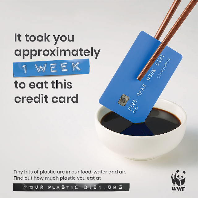 We eat a credit card worth of plastic every week. Photo © WWF.