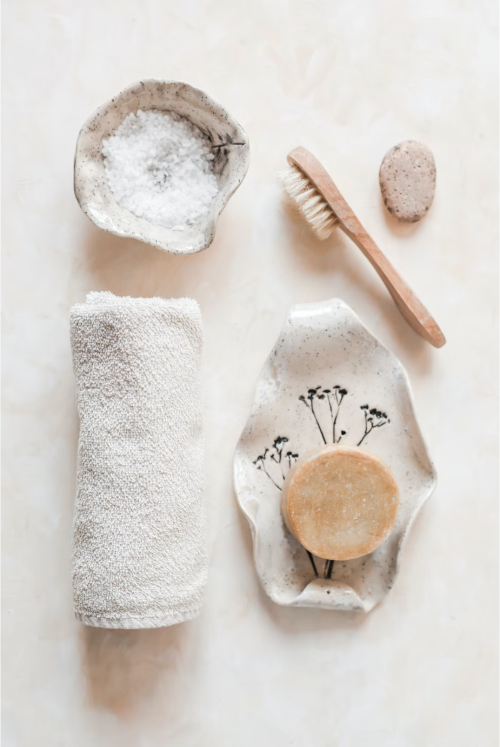 Replace single-use bathroom amenities with plastic-free options.
