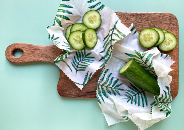 Beeswax wraps are great for wrapping fruits, vegetables or bowls of leftovers.