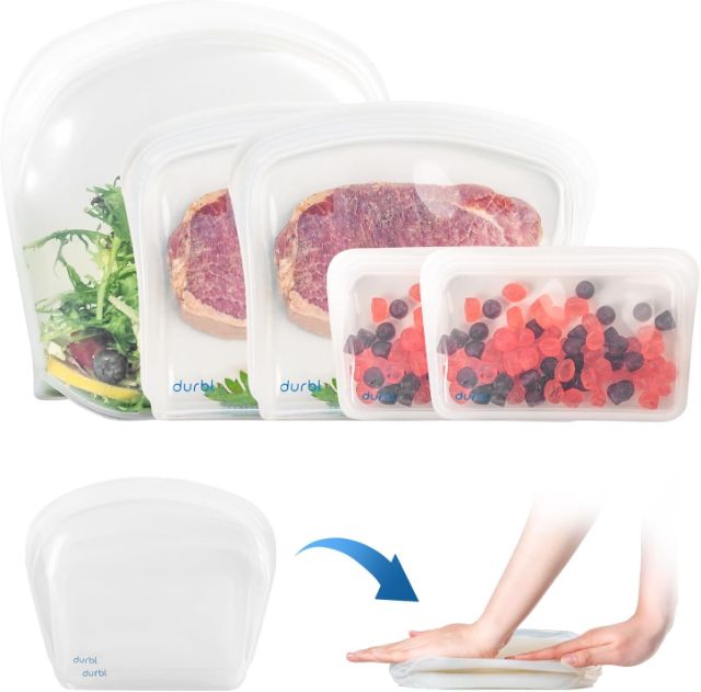 8 Zero Waste Food Storage Solutions on a Budget - #3: Silicone Bags
(Photo: https://www.amazon.com)