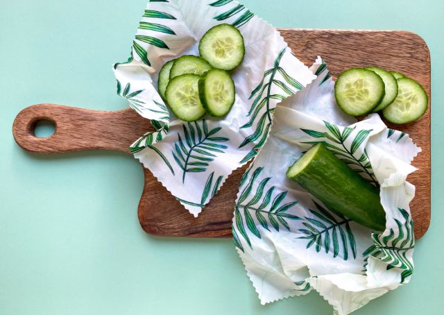 Beeswax wraps are great for wrapping fruits, vegetables or bowls of leftovers.
